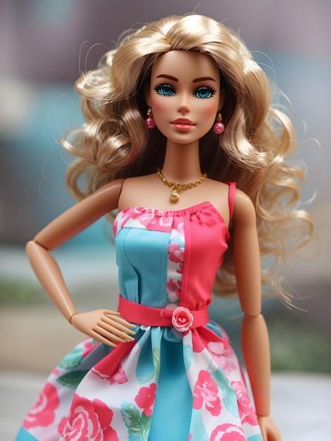 Premium AI Image | Barbie Doll New Summer Dress Aqua and Watermelon