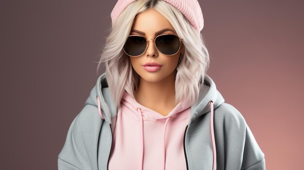 Barbie doll on pink background