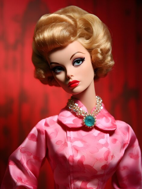 Barbie doll pink blonde girl background