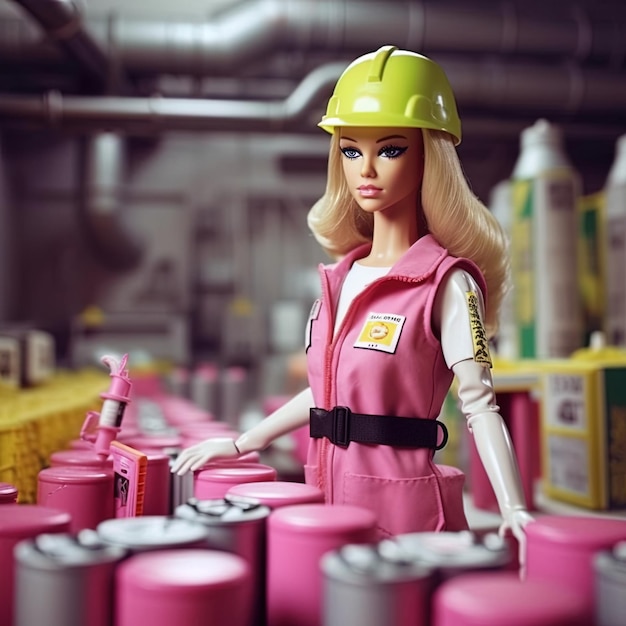 Foto sfondo di ragazza bionda rosa bambola barbie