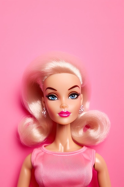 Foto sfondo di ragazza bionda rosa bambola barbie