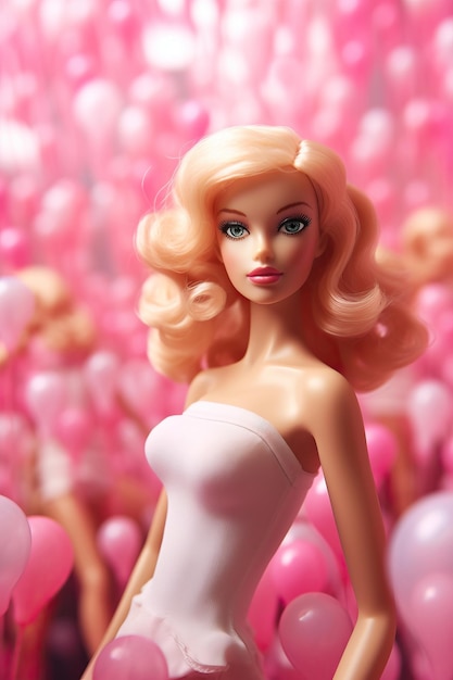 Premium AI Image | barbie doll in a pink dress