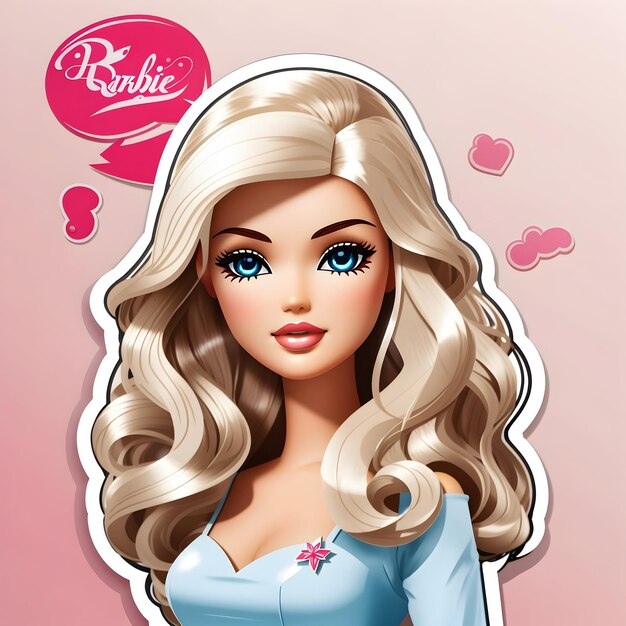 Barbie doll sticker for tshirts