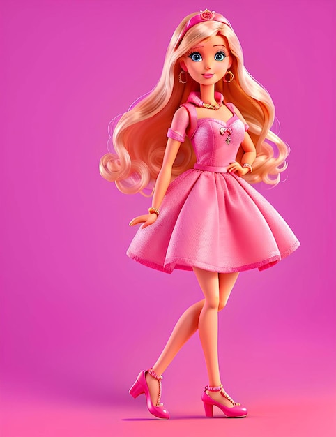 Barbie doll in trendy outfit