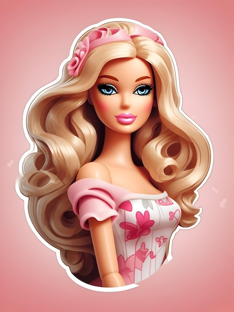 Barbie doll vector sticker