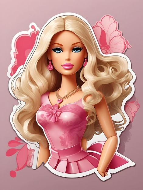 Barbie doll vector sticker