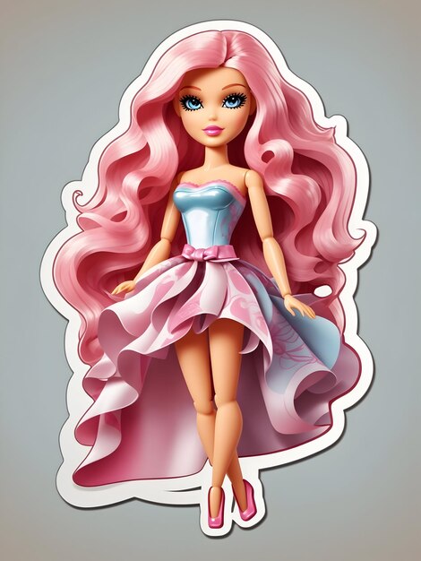 Barbie doll vector sticker