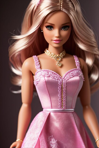 barbie doll wearing pink or purple color clothes