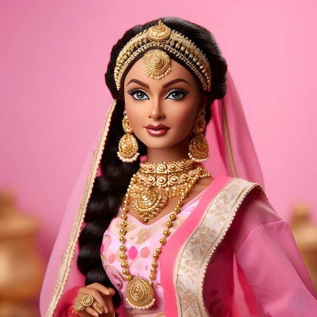 Barbie Dolls in Traditional Dresses of African American Indian And in Summer Outfits