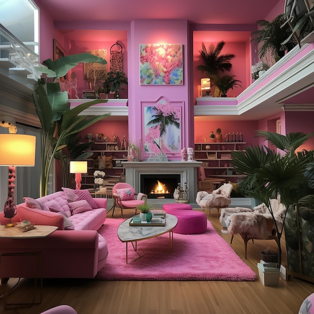 A Barbie dreamhouse living room