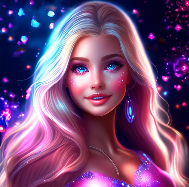 Photo barbie fantasy woman wallpaper close up