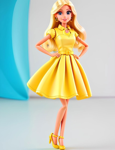 barbie girl Barbie Doll in a trendy outfit yellow