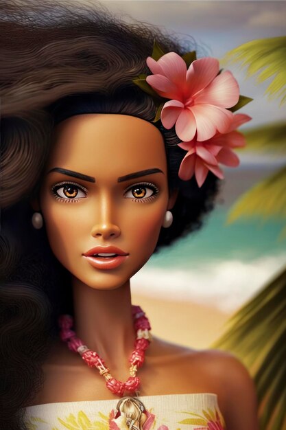 Barbie Hawaiian style