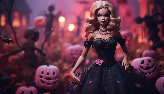 Foto concept creativo del tema barbie helloween