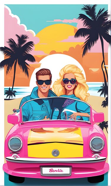 Barbie image flat design illustration