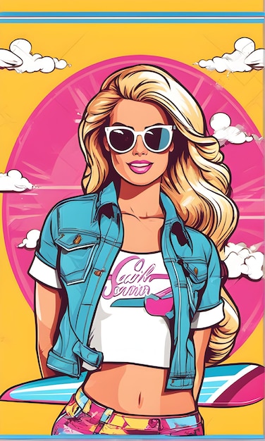 Barbie image flat design illustration