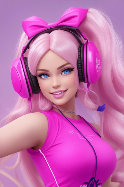 Barbie image generate AI illustration