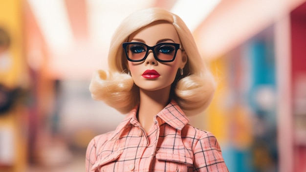 Barbie in het winkelcentrum close-up portret