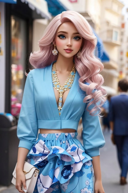 Barbie Inspired Blue Outfits in Lady's Fashion