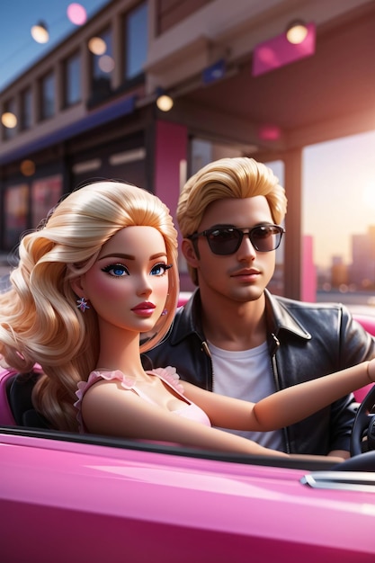 Barbie and Ken In The Car