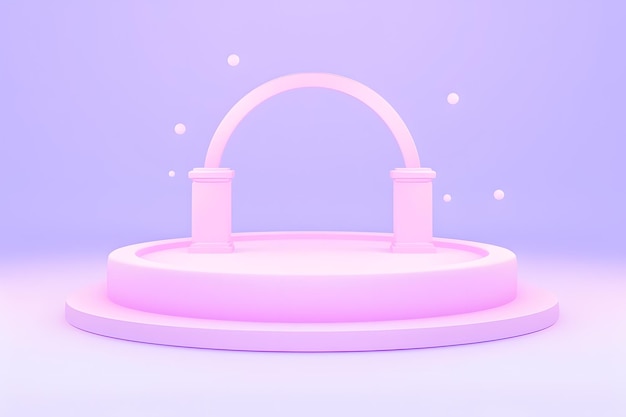 Barbie like 3d rendering of product display and demonstration for product demo backdrop mockup d
