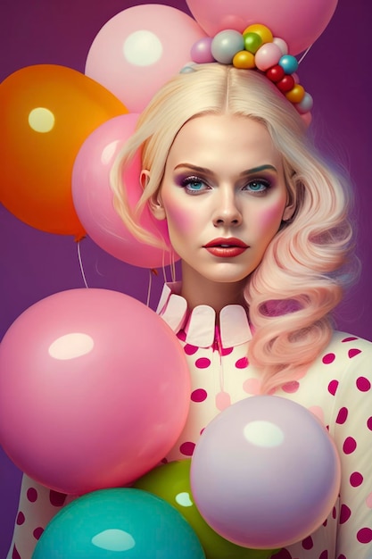 Barbie met ballonnen