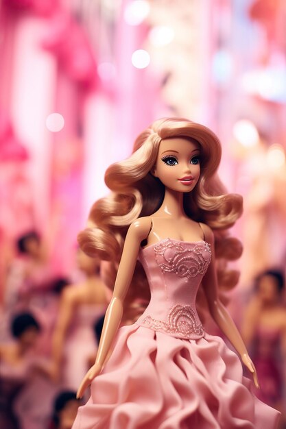 Photo barbie in pink dress