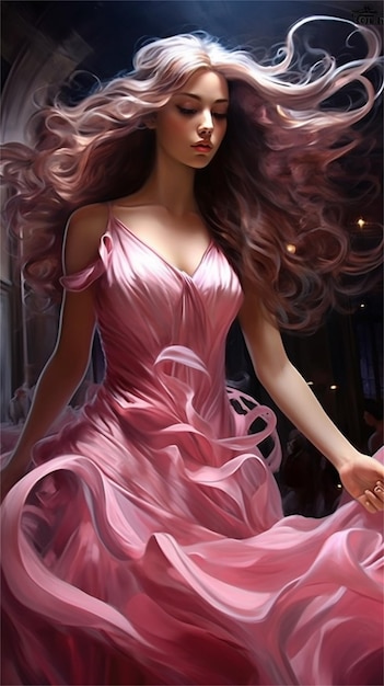 A barbie in a pink dress