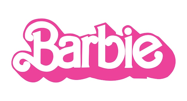Foto l'illustrazione vettoriale del logo vintage rosa di barbie