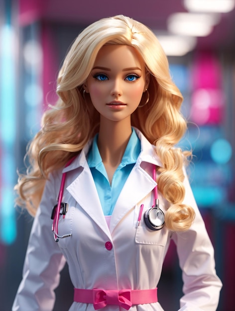 Barbie-pop in dokterkleding