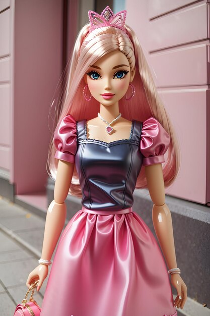 Barbie-pop met roze outfit