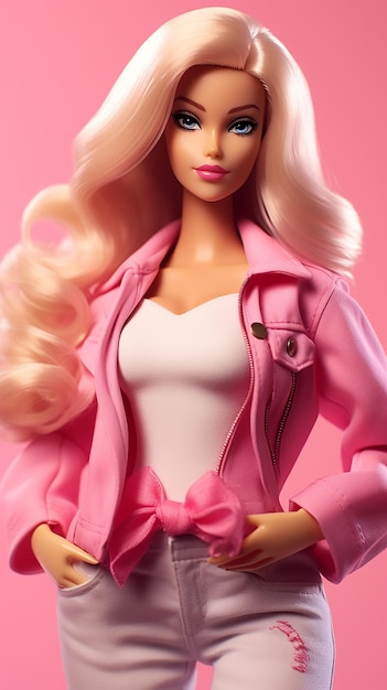 Barbie pop schattig blond meisje trendy outfit ontwerp