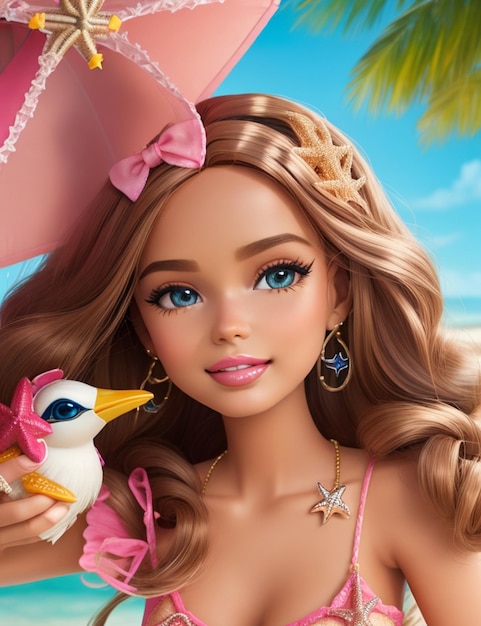 barbie pop vogel zee ster kokosnoot