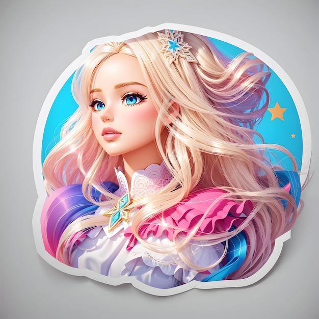 Barbie-popsticker met minimale details