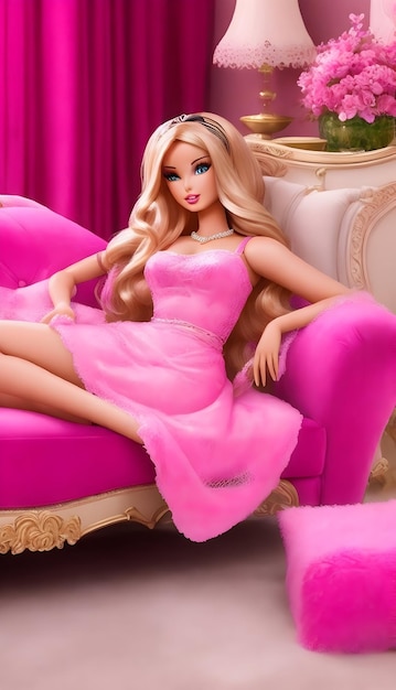 Photo barbie relax on the sofa