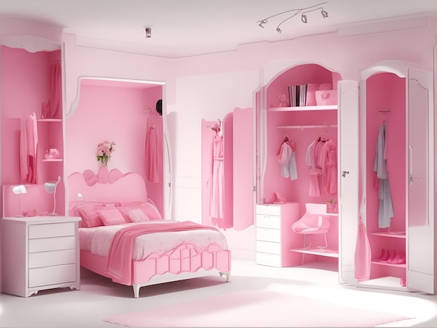 Barbie roze slaapkamer