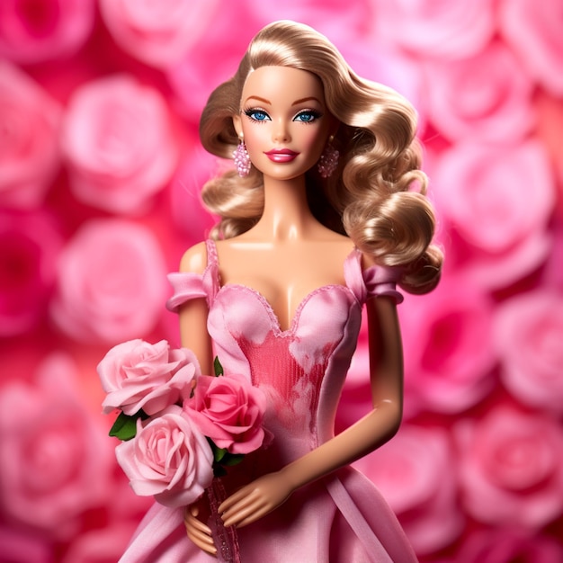 Barbie's Blooming Brilliance Carnation Pink Charms Illuminated