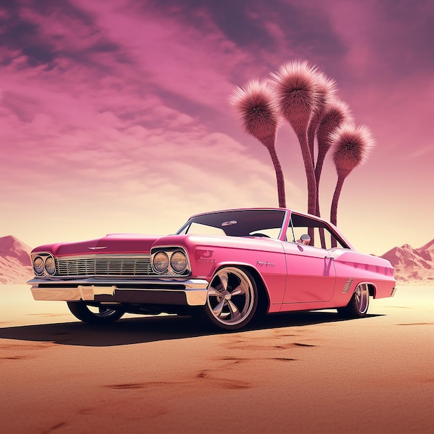 Barbie's Pink Dream Ride Cruise in Style with a Pink Colored Car