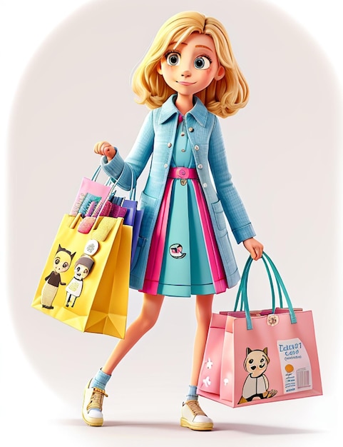 Barbie Shopaholic Summer Trendy Outfit Cute disco plastic doll portrait SALE MODEL DOLL