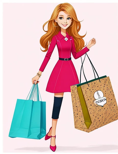 Барби, шопоголик, летний модный наряд, милый дискотечный портрет пластиковой куклы, продажа модели куклы.