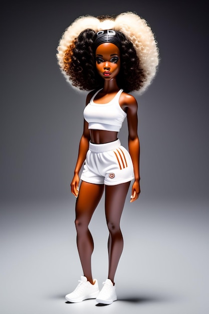 Барби Шопоголик Summer Trendy Outfit пластиковая кукла портрет Ai Generate