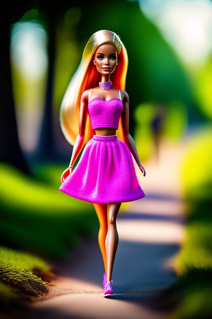 Barbie Shopaholic Summer Trendy Outfit plastic doll portrait Ai Generate