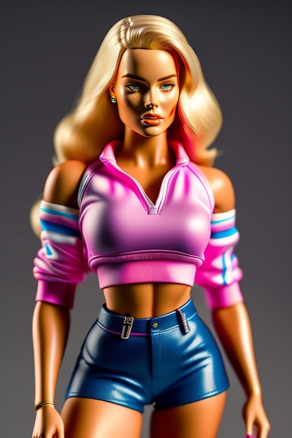 Barbie Shopaholic Summer Trendy Outfit plastic doll portrait Ai Generate