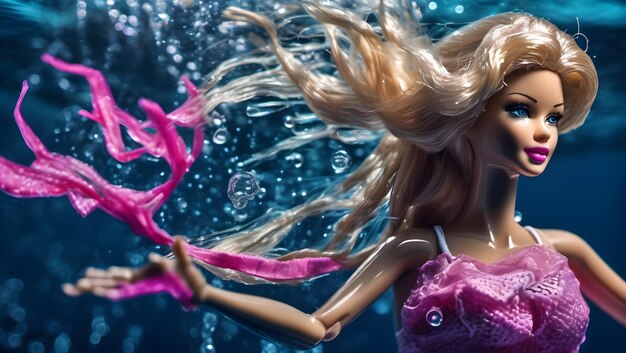 Barbie-speelgoed onder water