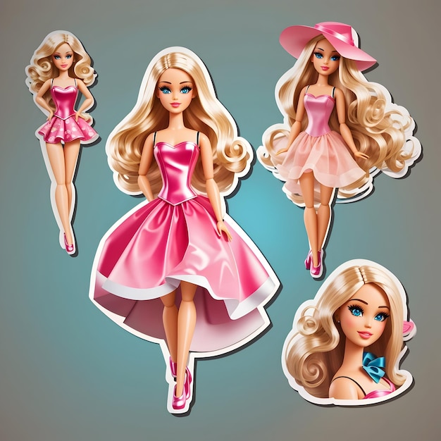 Barbie sticker vector