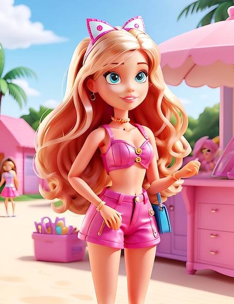 Foto barbie indossa abiti alla moda estivi ia generata