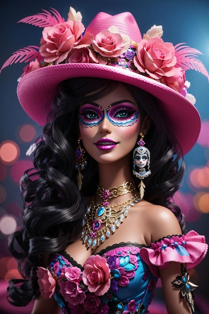 Barbie Wearing La Catrina Dress Code