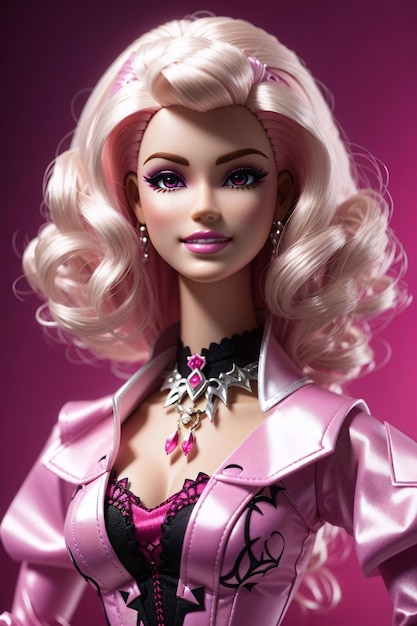 Barbie Wearing A Pink Vampire Costume