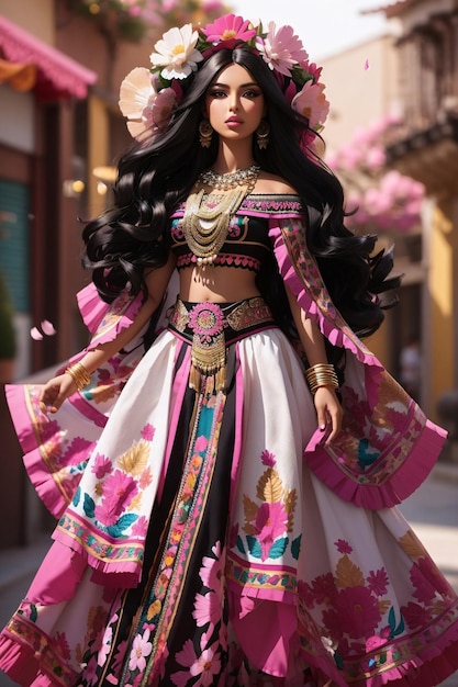 Барби в традиционной мексиканской одежде