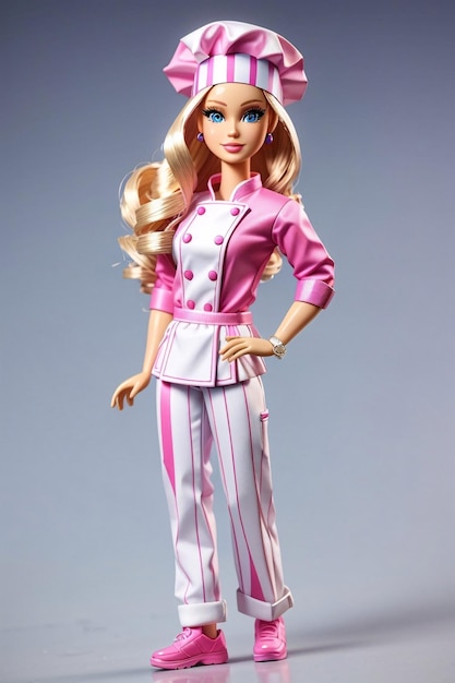 Foto barbie indossa l'uniforme da chef